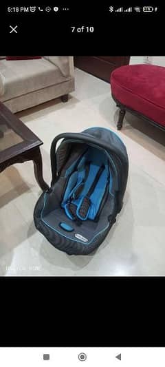 The baby car seat is in good condition.