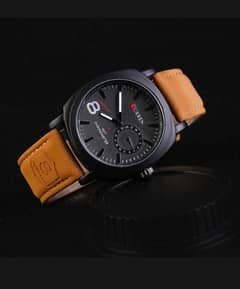 curan watch leather belt 0