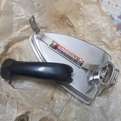 ELECTRIC IRON IN METAL with wood handle