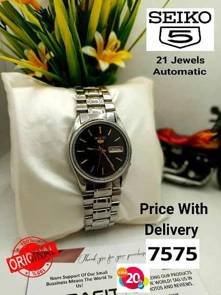 SEIKO 5 CITIZENS ORIENT AUTOMATIC MEN WRIST WATCH 03161737353 18