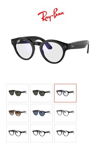 Ray-Ban Stories -Smart Glasses- built-in camera- transition/Round 48mm 0