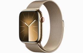 Apple Watch Series 9 Gold Stainless Steel Case with Milanese Loop