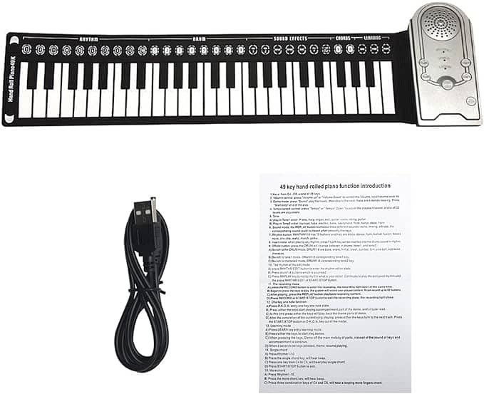 Roll Up Piano, 49 Keys Electric Keyboard, Portable Keyboard Piano, 3
