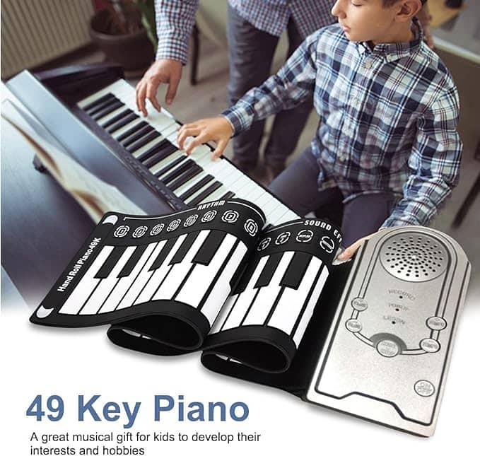 Roll Up Piano, 49 Keys Electric Keyboard, Portable Keyboard Piano, 5