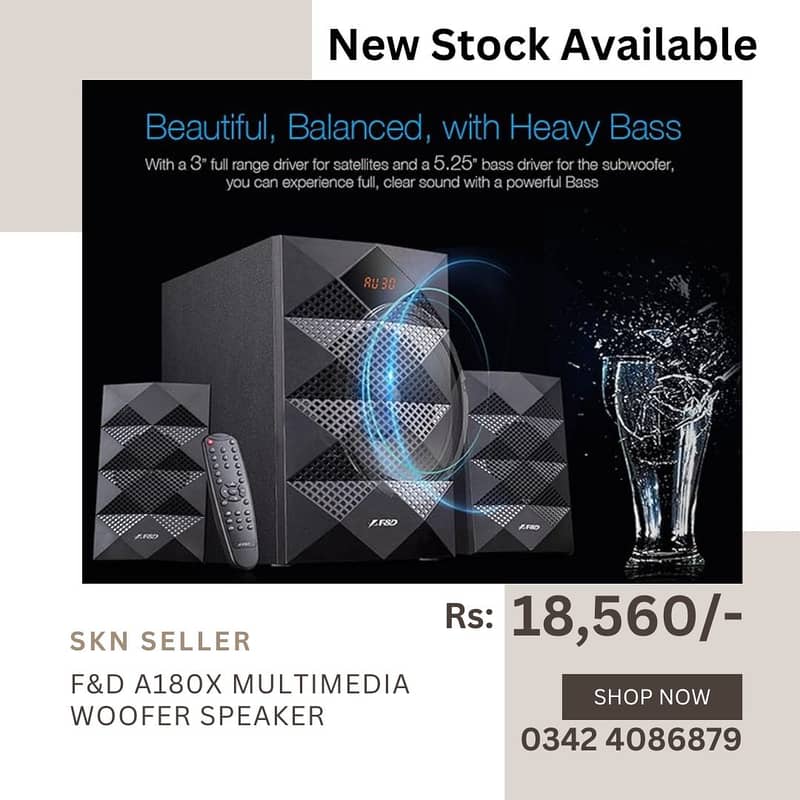 New Stock (F&D A550x Multimedia Bluetooth Speaker (Black) 1