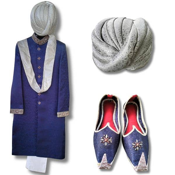 Groom dress ( sherwani, pajama, kulla and khusay) 0