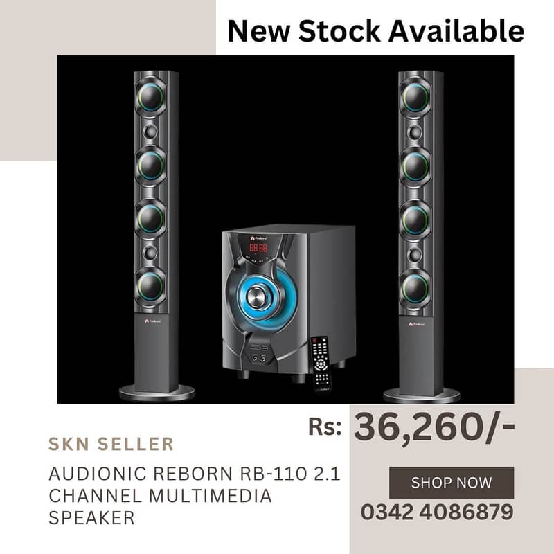 New stock (Audionic AD-7000 Plus Hi-Fi Portable Woofer Speakers) 3
