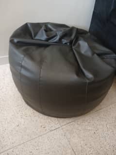 Big size Black leather bean bag