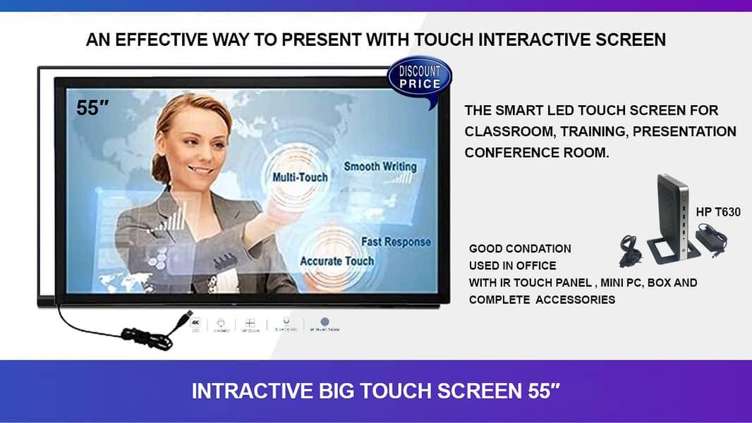 Smart Touch LED 55" Inch / Smart Interactive Board /Smart touch Screen 0