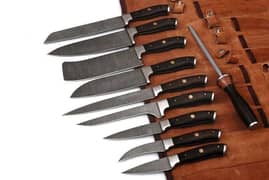 10 Pieces Damascus Chef Knives Set High Quality