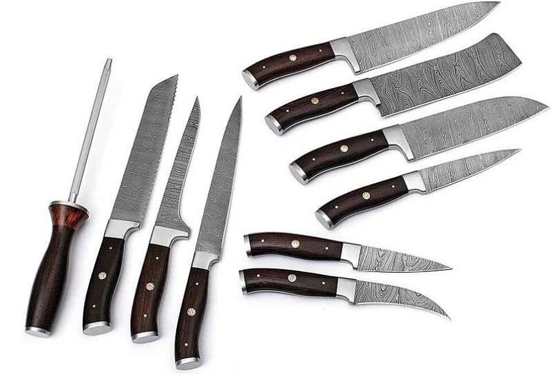 10 Pieces Damascus Chef Knives Set High Quality 2