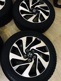 honda civic x alloy rims with tyre and rebon headlights for sale