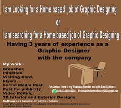I am Looking for a Home based Job of Graphic desiging.