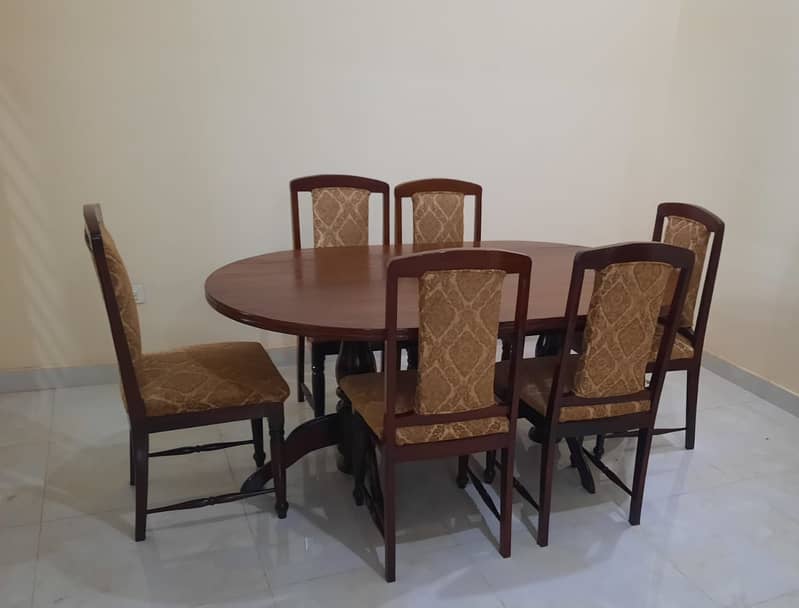 6 wooden chairs with dinning table 0