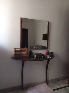 wooden dressing with mirror