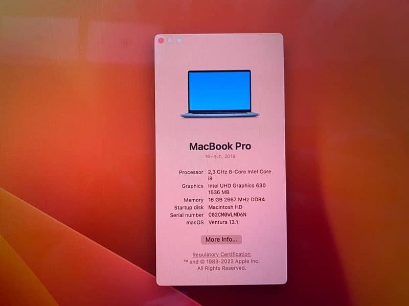 MacBook Pro i9/ 2019 5
