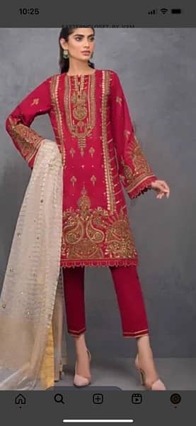 gul ahmed 3 piece rmbrioded fancy dress suze small to medium 2