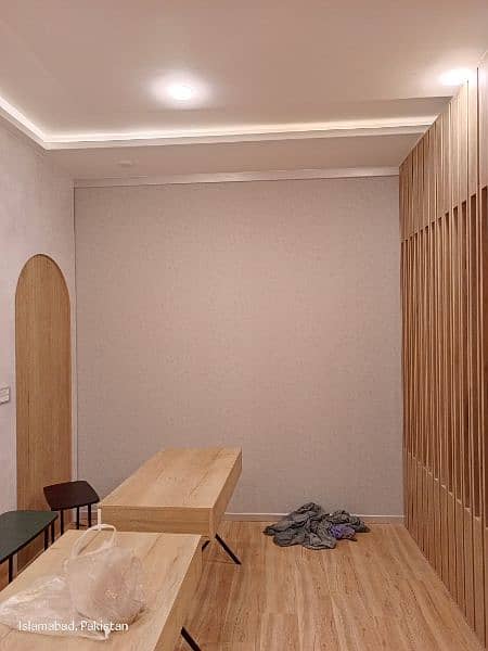 PVC penling, dressing, balinds, 3d wallpaper, artificial grass ceiling 4