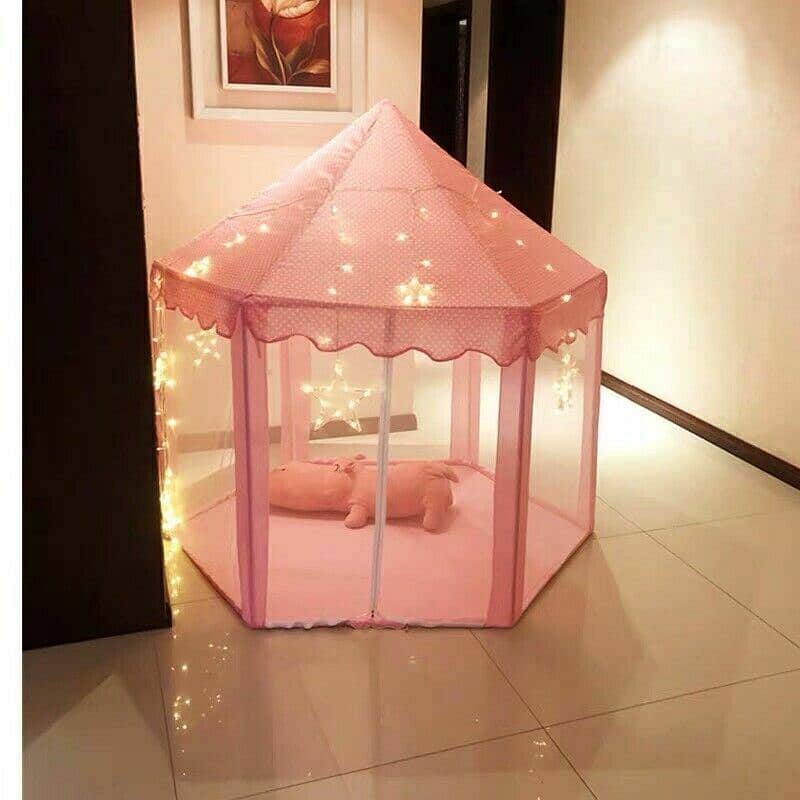 Fairy Princess Girls Hexagon Play House Castles Kids Play Tent Ind/Out 3