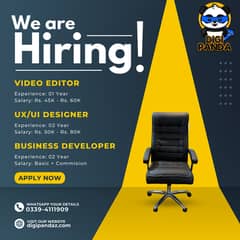 Hiring Video Editor, UX. UI Designer and Business Developer