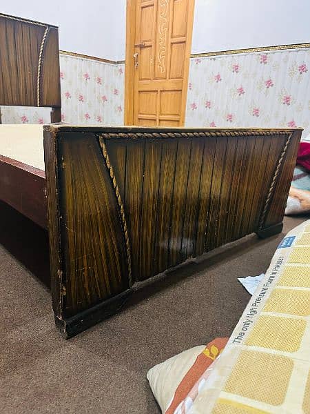 urgently Sell wooden single bed without mattress 2