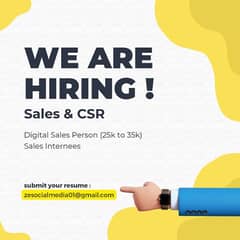 Digital Sales Person Required Salary Between 25k to 35k