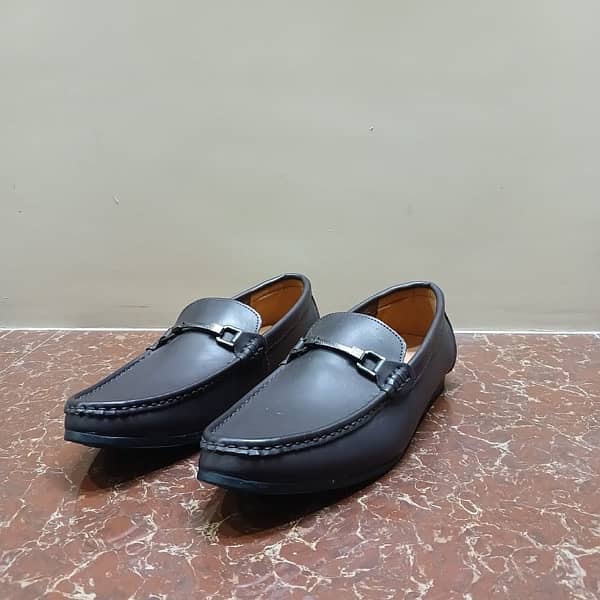 brown formal loafer shoes branded 3