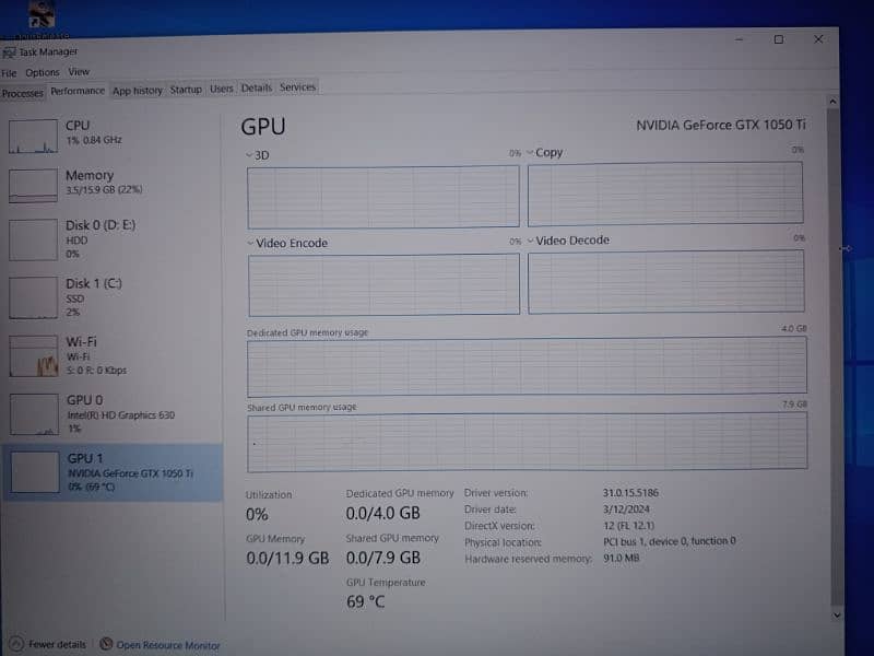 Lenovo Legion Y520 Core i5 7th Gen 16GB DDR4 1TB HDD gtx 1050ti 4gb 8