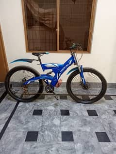 mountain bike with double shock absorber