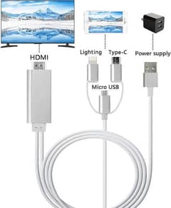 3-in-1 USB TO HD CABLE (MICRO + TYPE C + LIGHTING) 0