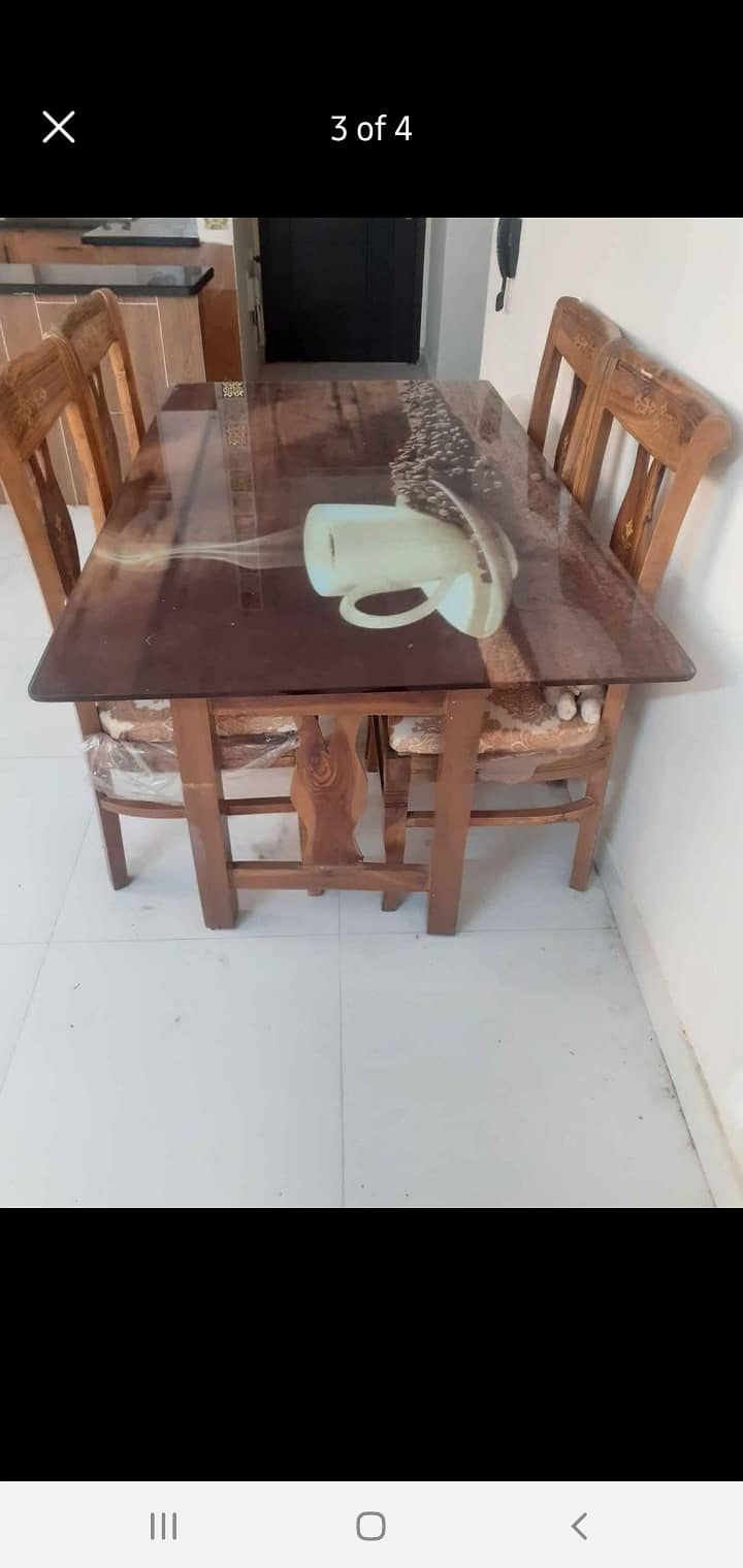 6-seater dining table with 4 chairs for sale 3