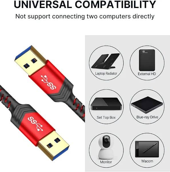 JSAUX USB TO USB CABLE (2 PACK) 4