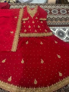 Bridal chiffon red  Dress with  Embroidery work for sale in Rs:22000 0