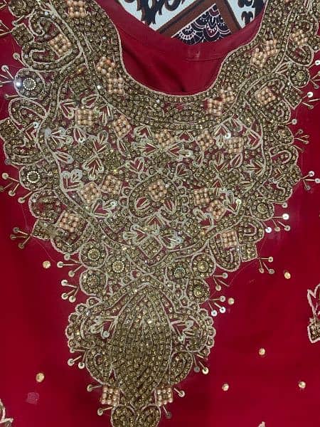 Bridal chiffon red  Dress with  Embroidery work for sale in Rs:22000 4