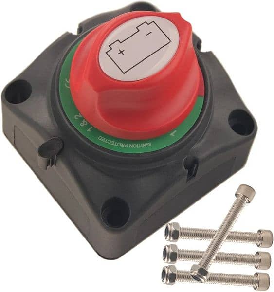 Dual Battery Selector Switch 1-2-Both-Off Selector for Marine Boat 0