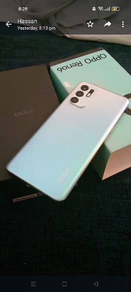 oppo reno 6 with box, very neat condition adapter and charger 3