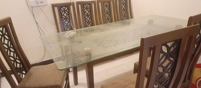 8 chair Dining table with Glass 3