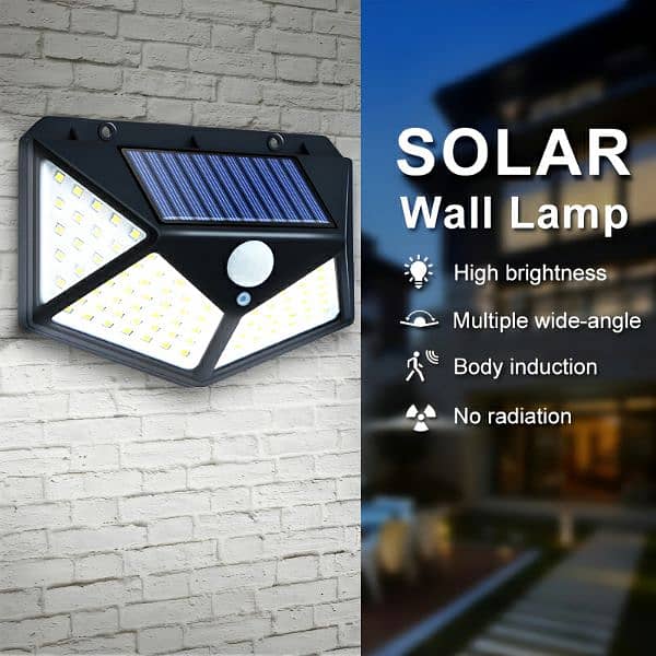 100 LEDs Rechargeable Motion Sensor Solar Interaction Waterproof 2