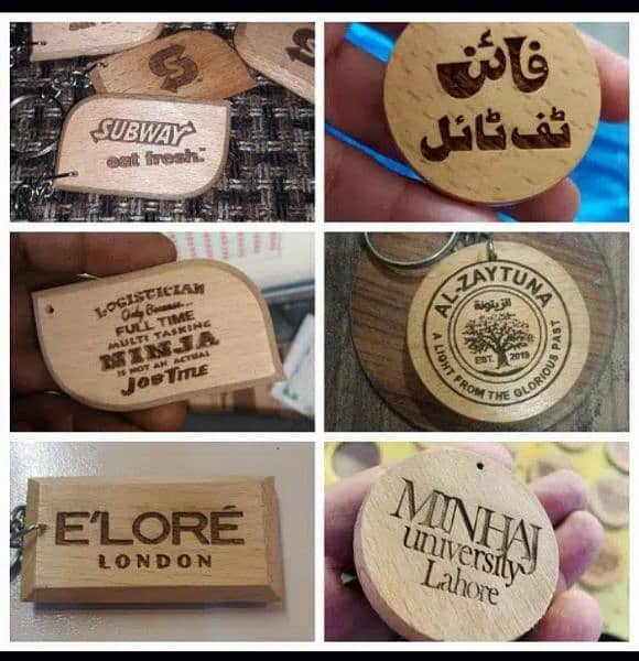 wooden keychains promotional giveaway logo or name laser engraving 0