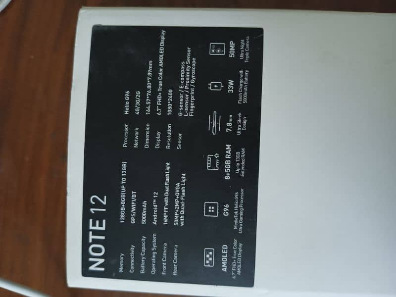 Infinix note 12 8 128 heilo g96 condition 10 by 10 8