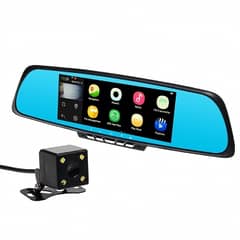 Car DVR Mirror Front, Back HD Camera With Touch Screen LCD. 0