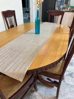 wooden 6 chair dining table