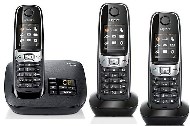 Siemens Gigaset trio color display cordless phone with intercom answer 1