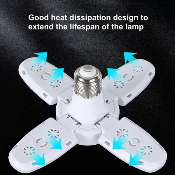 E27 Fan Shape LED Bulb Foldable 220V 28W Lamp for Home 4