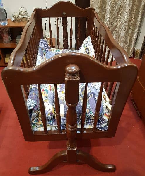 babycot and swing  (2 in 1)  100% pure solid Wooden 2