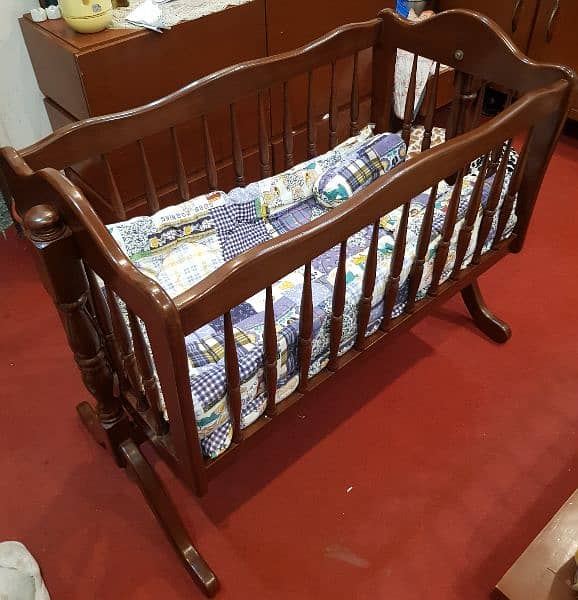 babycot and swing  (2 in 1)  100% pure solid Wooden 3