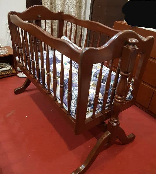 babycot and swing  (2 in 1)  100% pure solid Wooden 4
