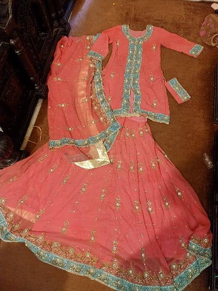 bridal lehenga with pouch 0