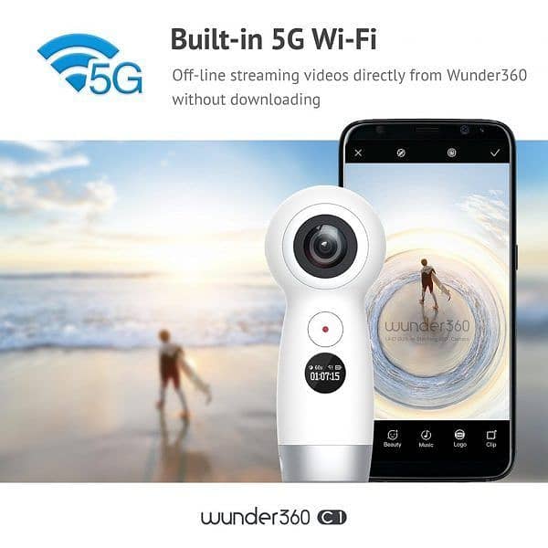 Wunder360 C1 UHD Dual-lens 360°Panoramic Camera action live vloging 2