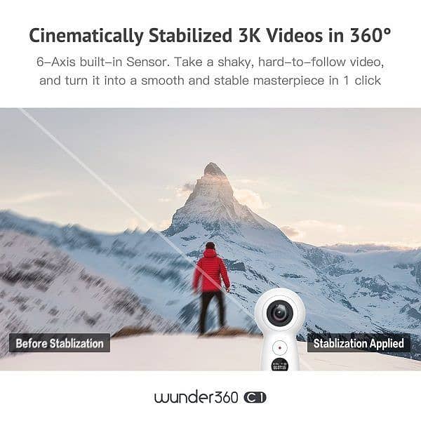 Wunder360 C1 UHD Dual-lens 360°Panoramic Camera action live vloging 4